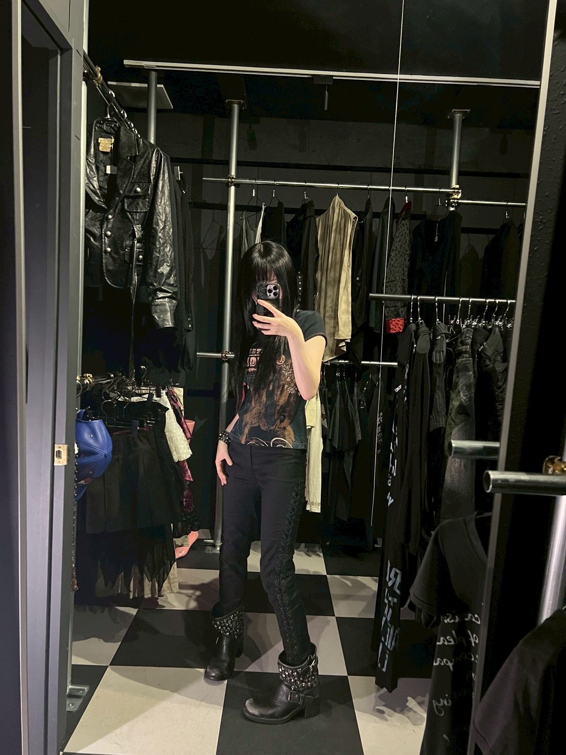 HYSTERIC GLAMOUR Side Lace-Up Denim Jeans