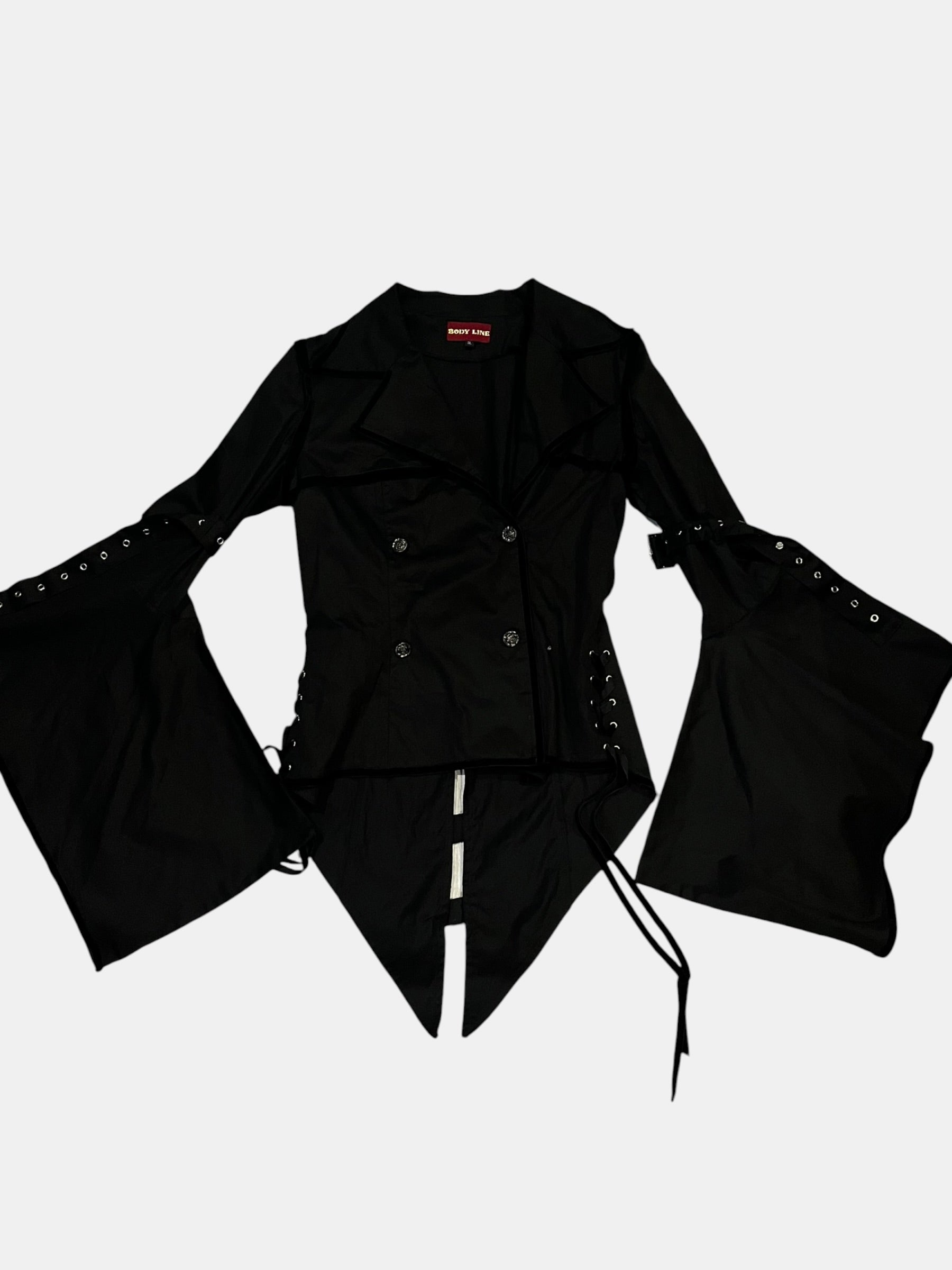 BODY LINE Lace-Up Bell-Sleeve Jacket