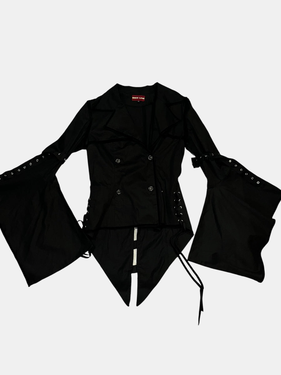 BODY LINE Lace-Up Bell-Sleeve Jacket