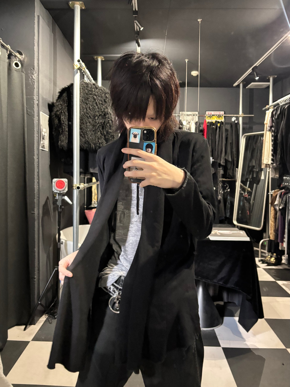 Drape-Collar Cardigan