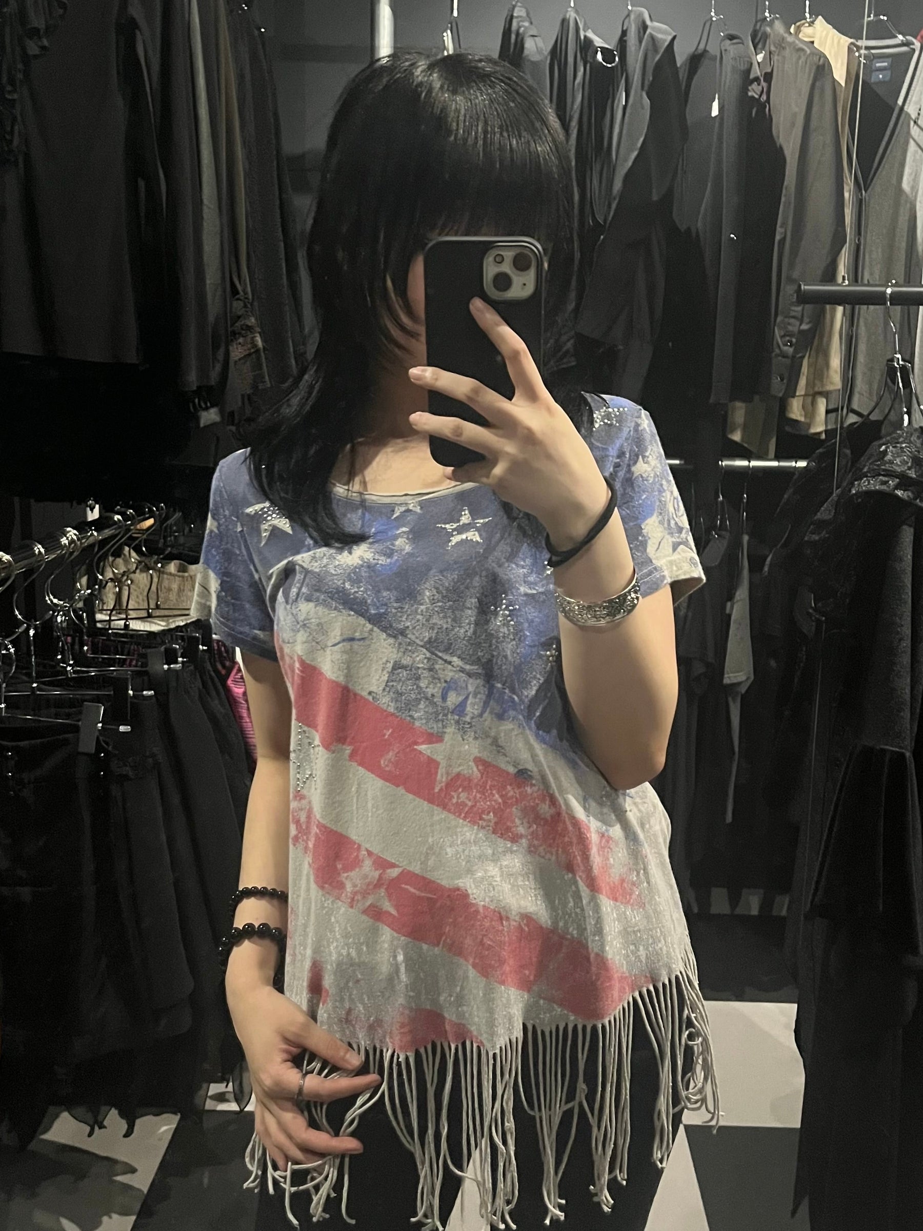 Americana Flag Fringe Tee