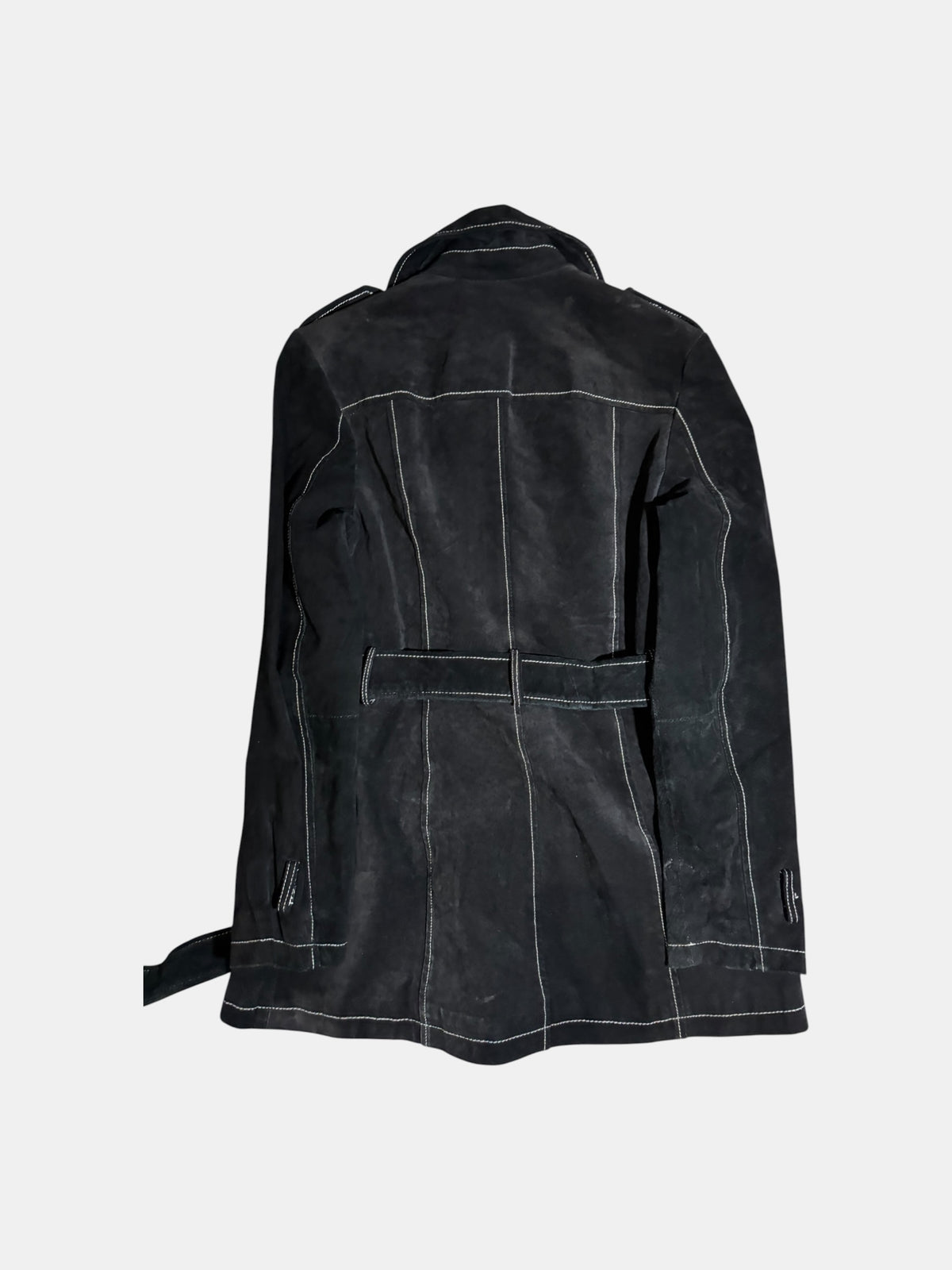 Contrast-Stitch Trench Coat