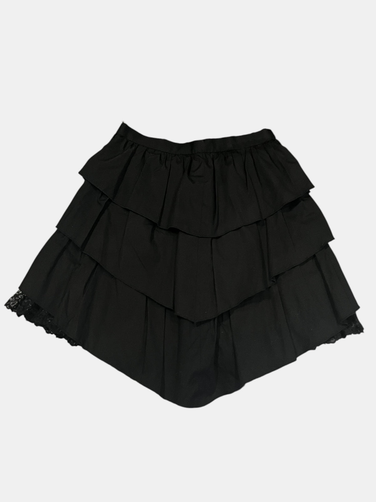 BLACK PEACE NOW Tiered High-Low Skirt