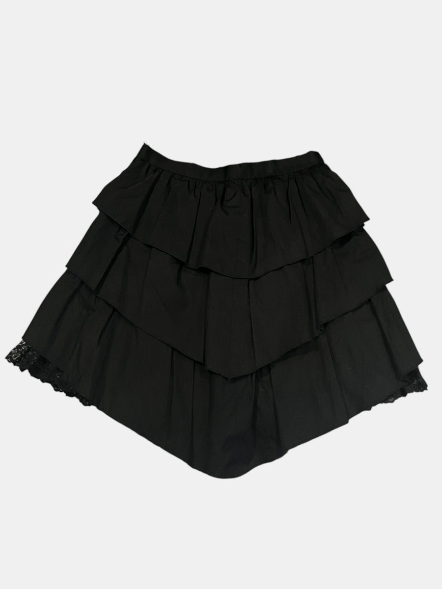 BLACK PEACE NOW Tiered High-Low Skirt