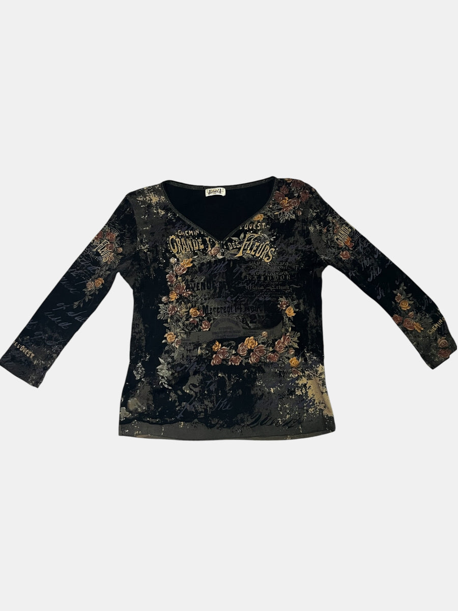 Jaineed Floral Print Long-Sleeve Top