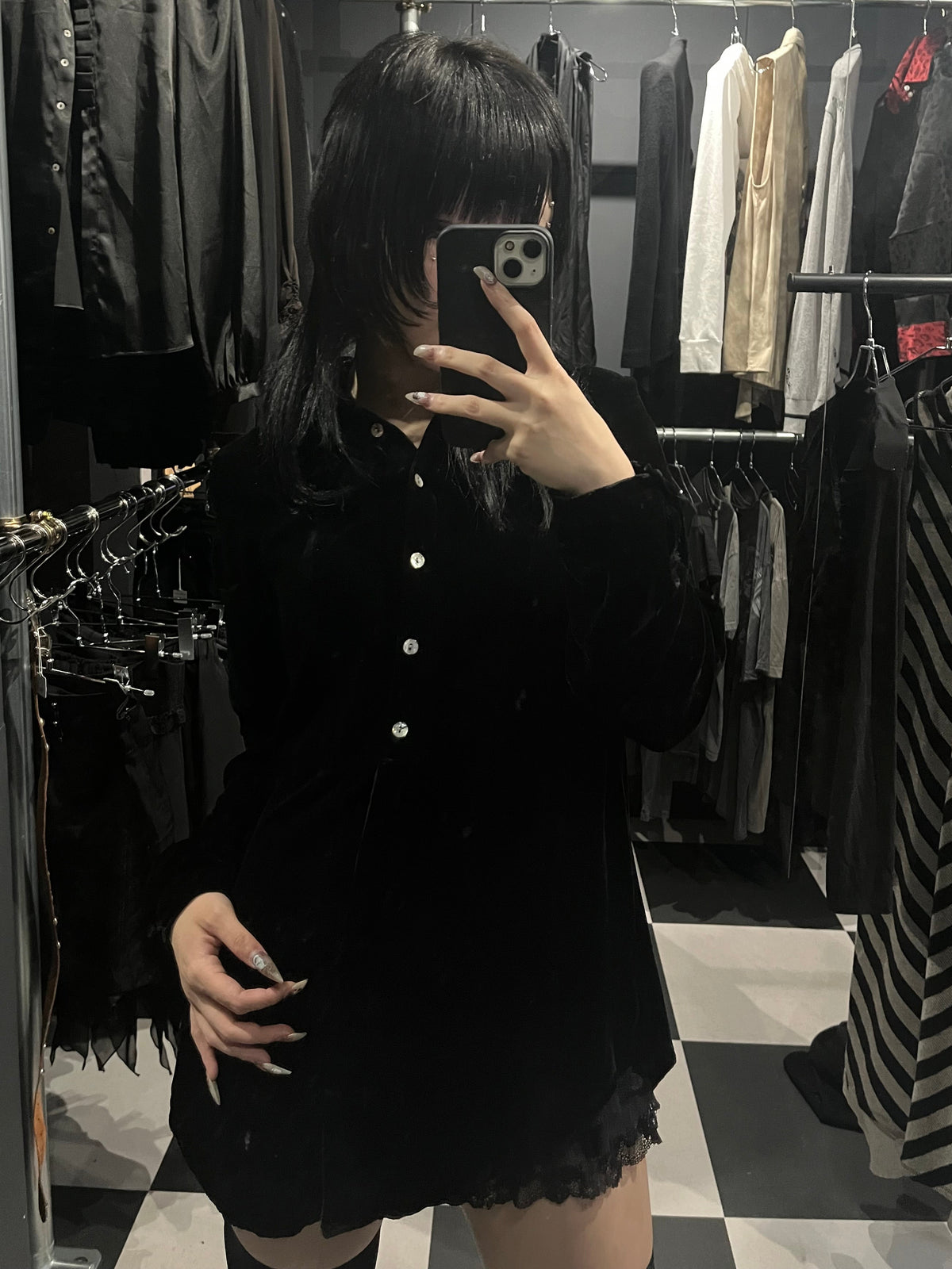 Vintage Velvet Oversized Shirt