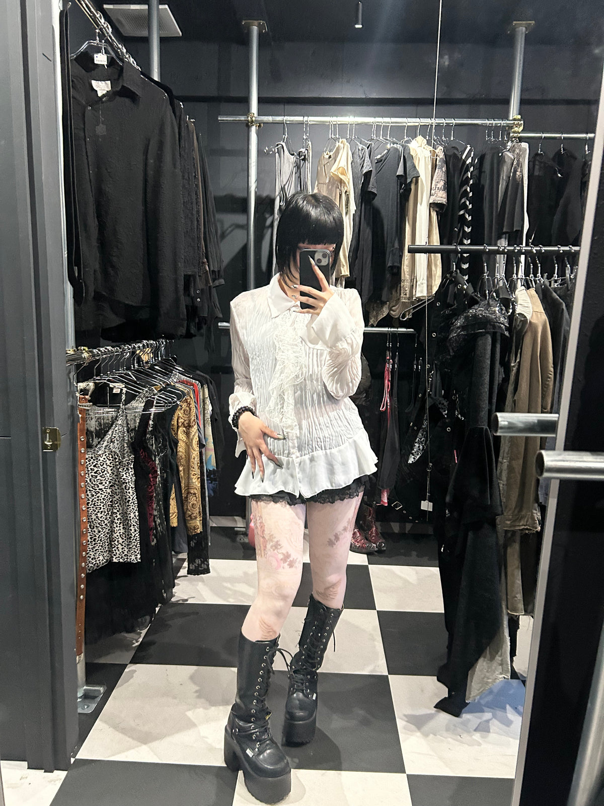 Crinkle Ruffle Blouse