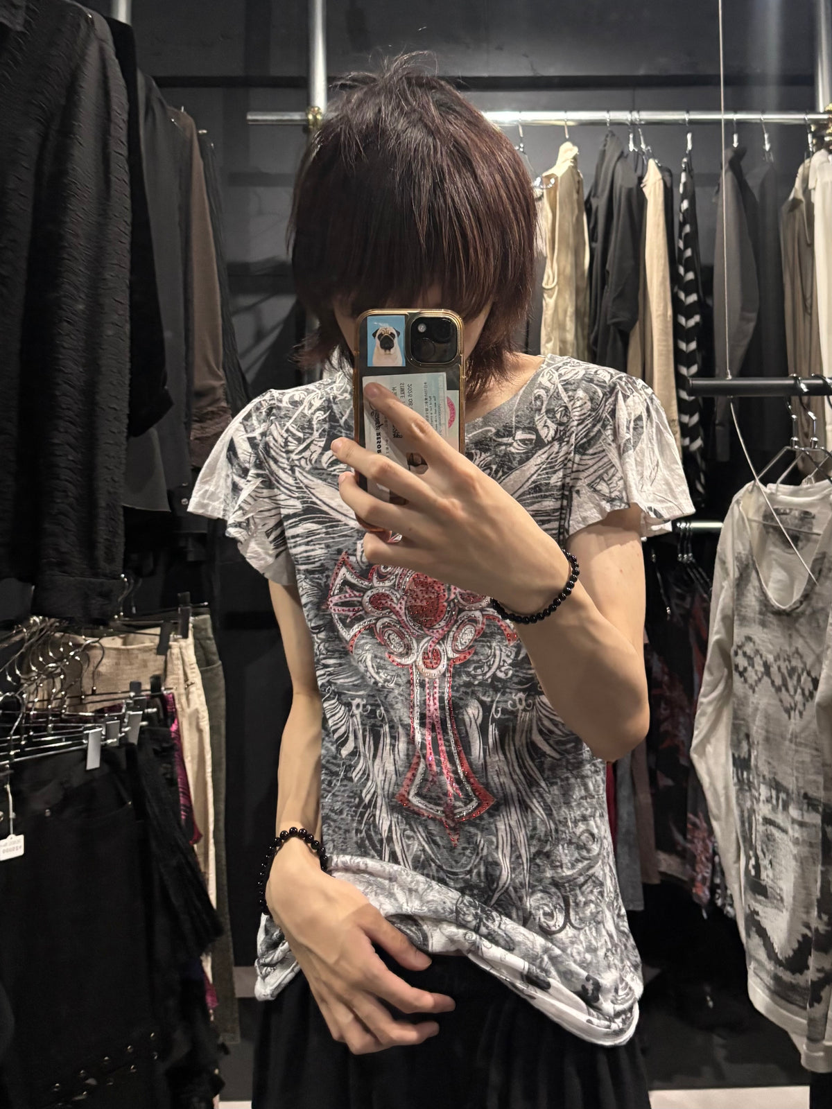 Embellished Cross Graphic T-Shirt