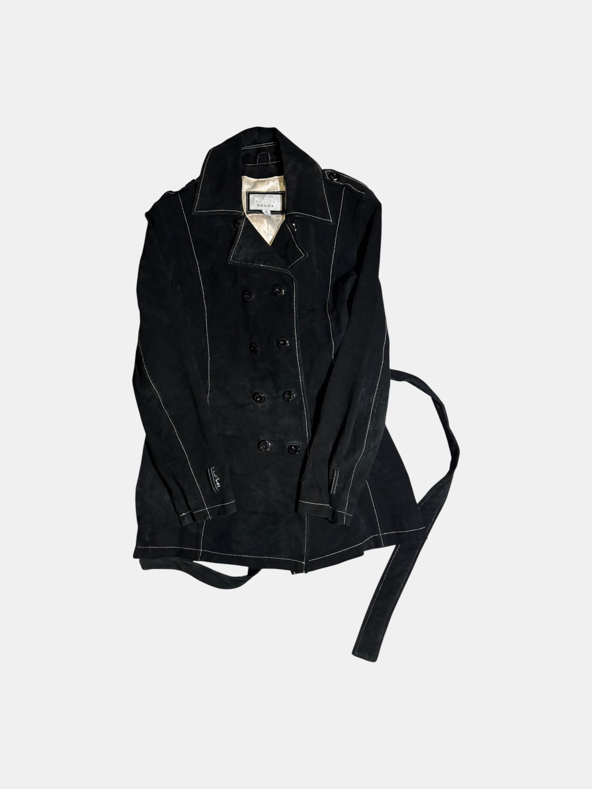 Contrast-Stitch Trench Coat