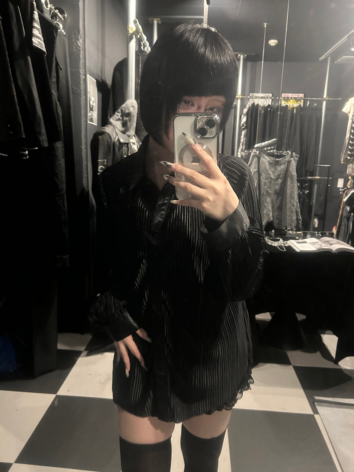 Crinkle-Pleated Shirt