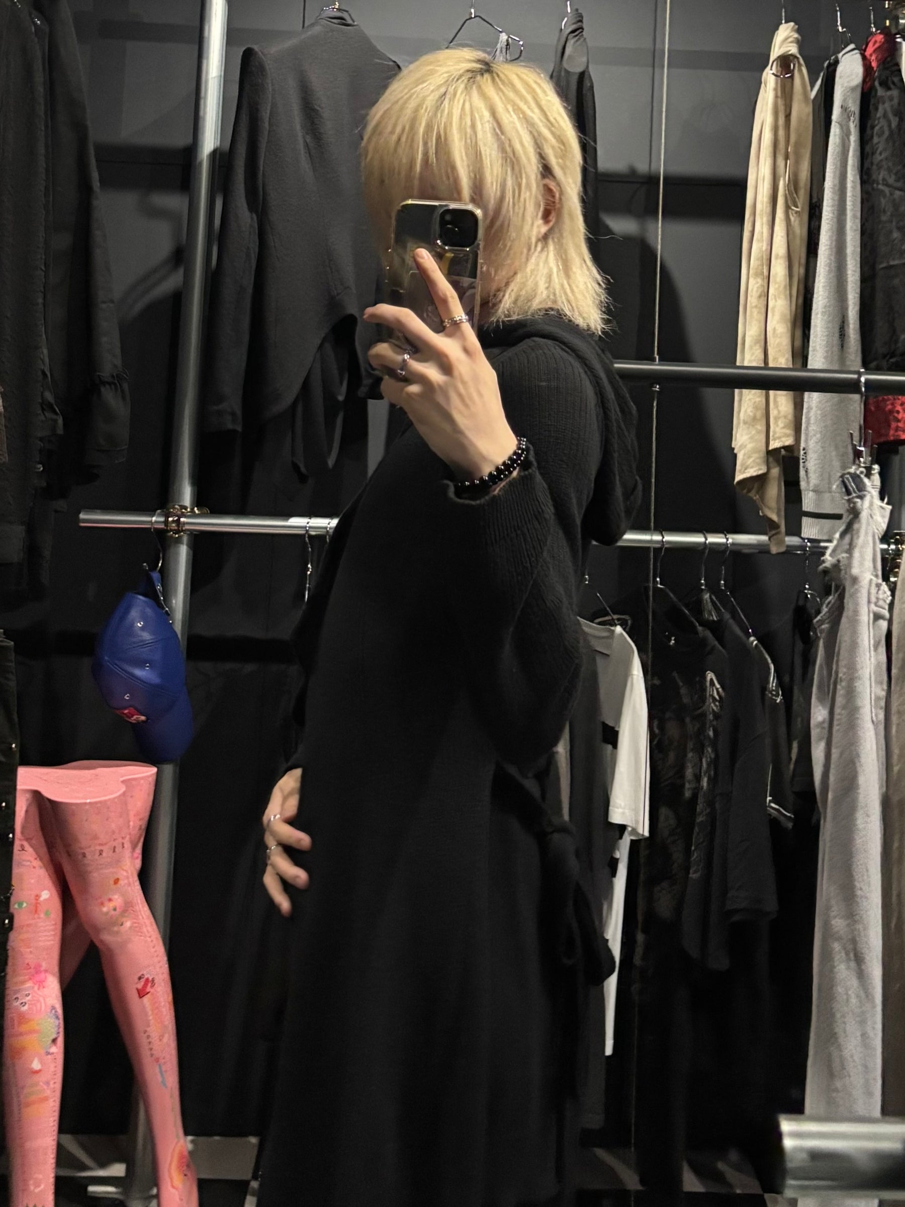Tornado Mart Asymmetric Hooded Wrap Long Cardigan
