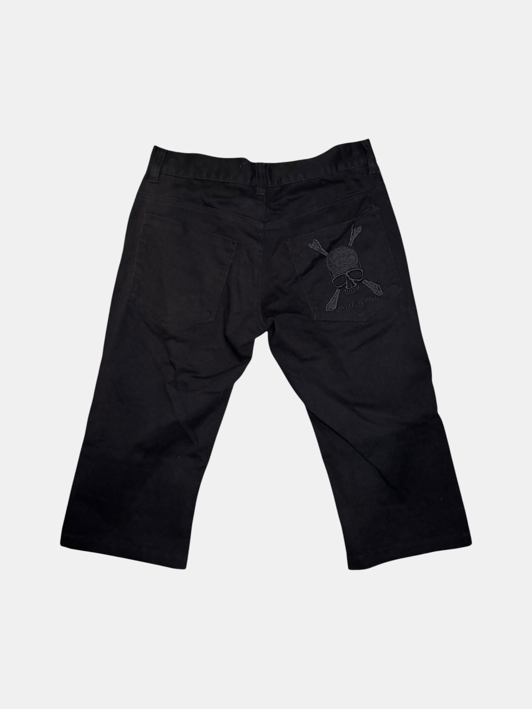 Roen Skull Embroidered Cropped Pants