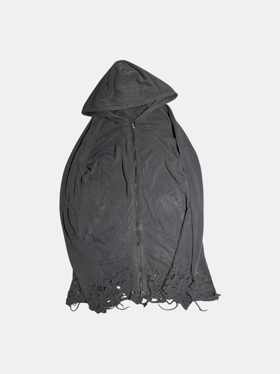 Distressed Zip Hoodie