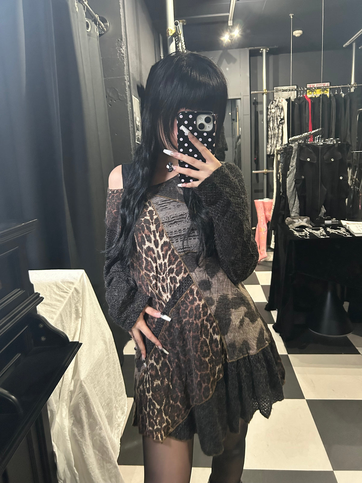 Leopard Patchwork Top