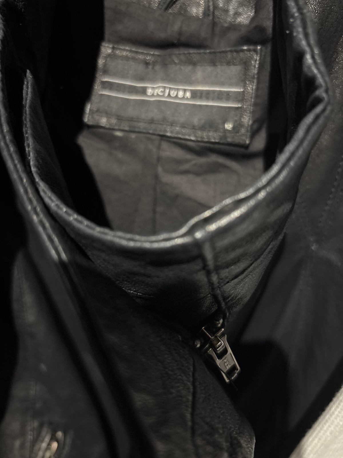 Asymmetric High-Neck Leather Vest