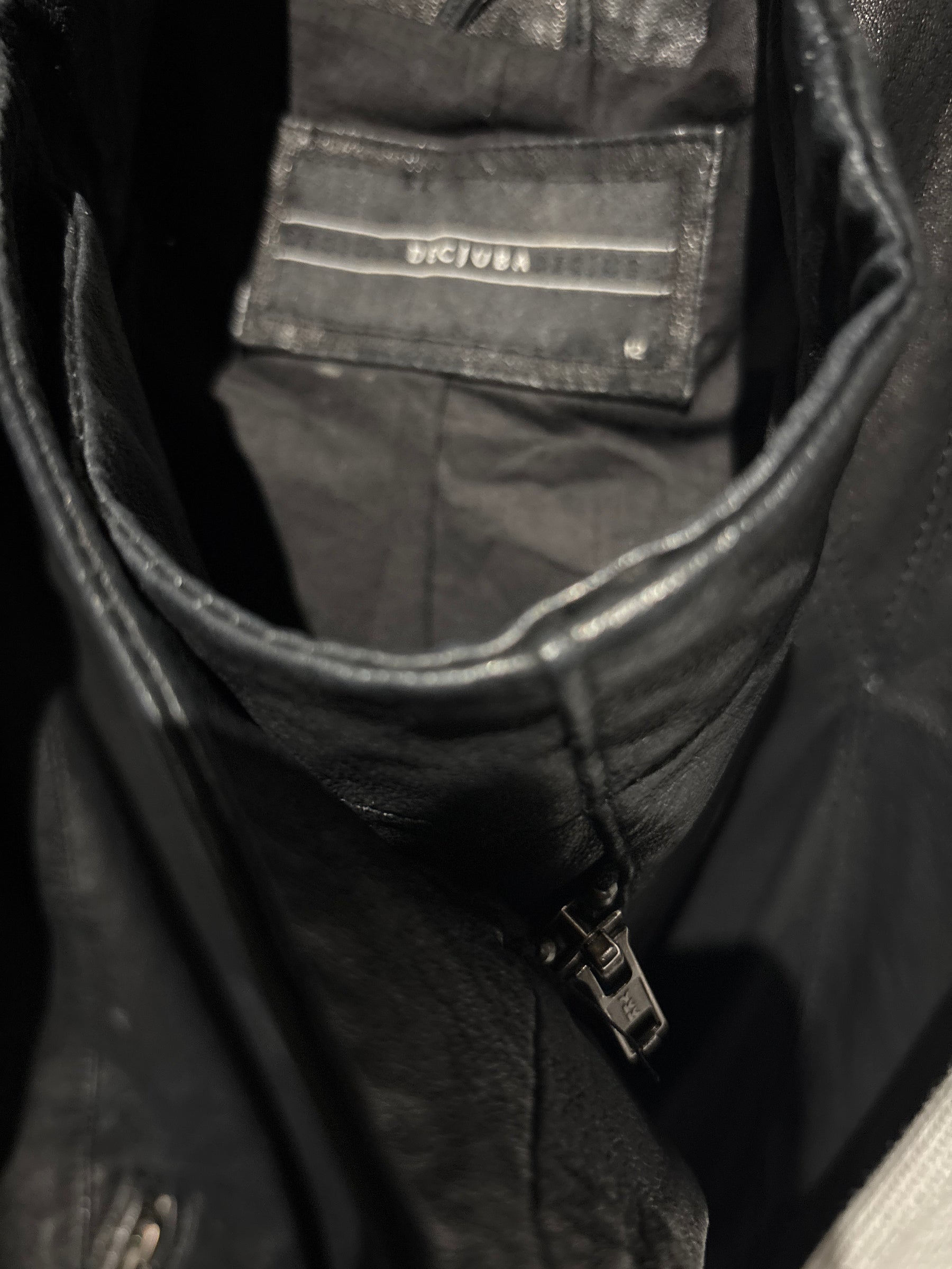 Asymmetric High-Neck Leather Vest