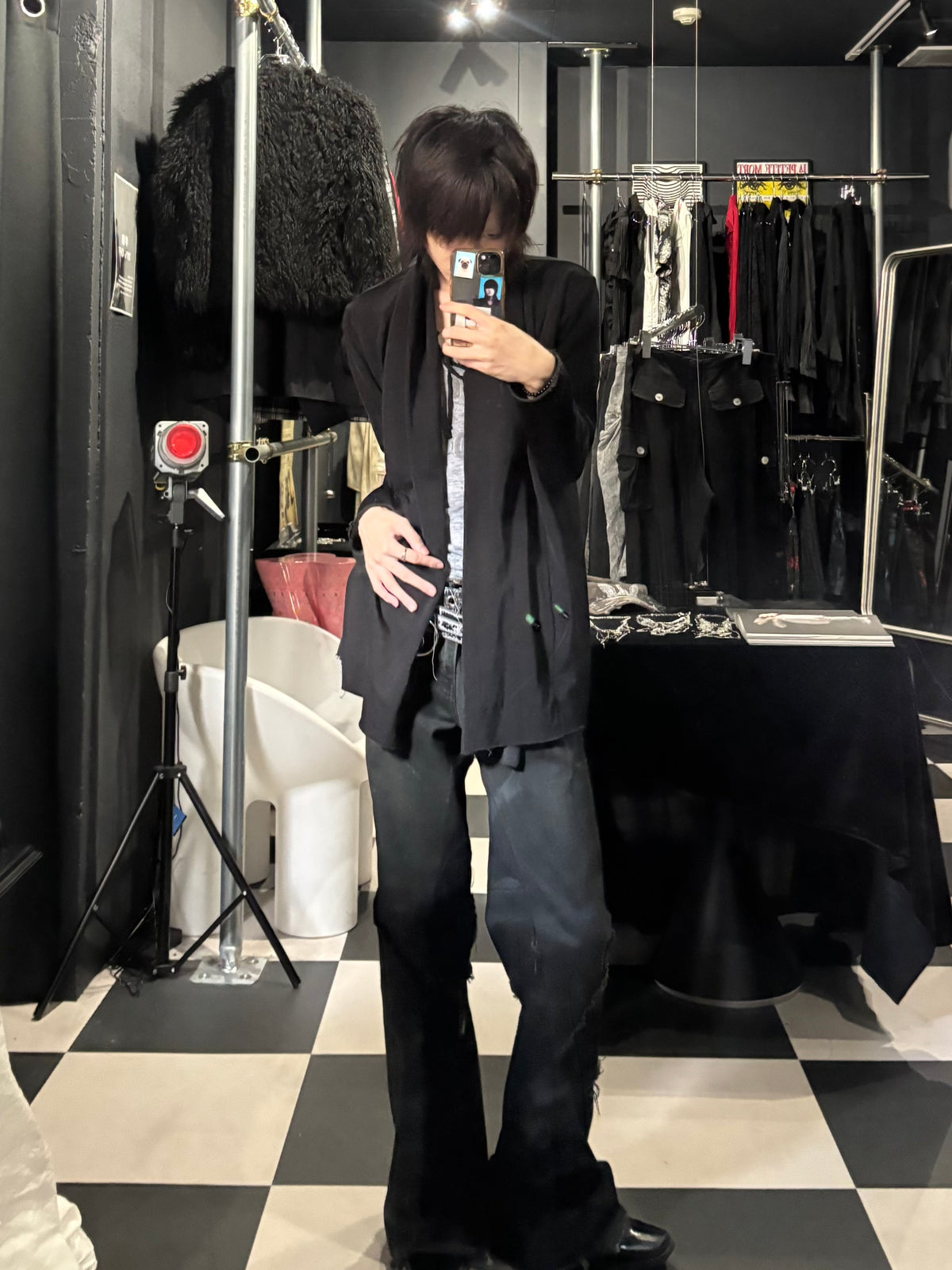 Drape-Collar Cardigan