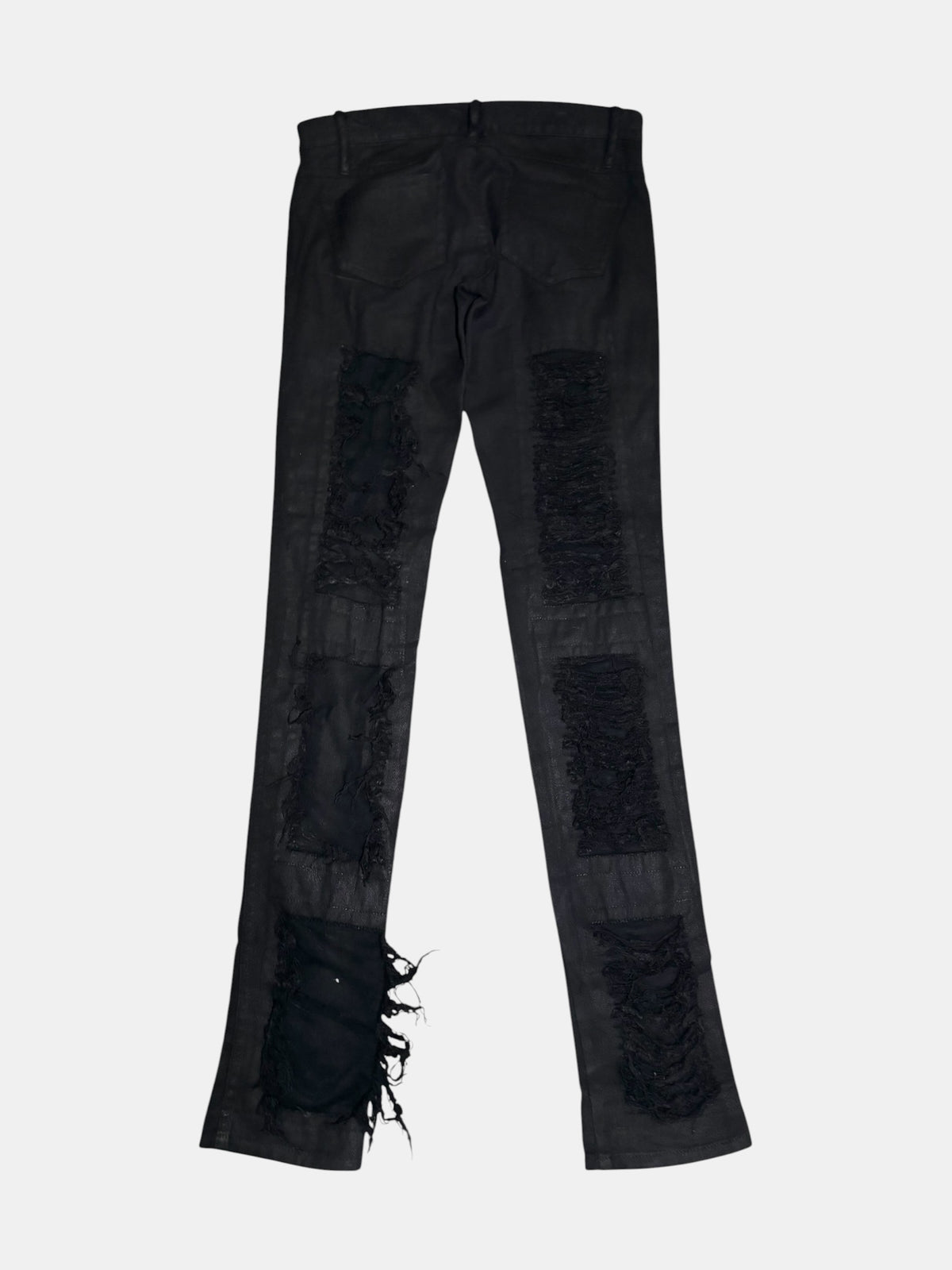 CHRISTIAN DADA Destroyed Coated Denim Pants