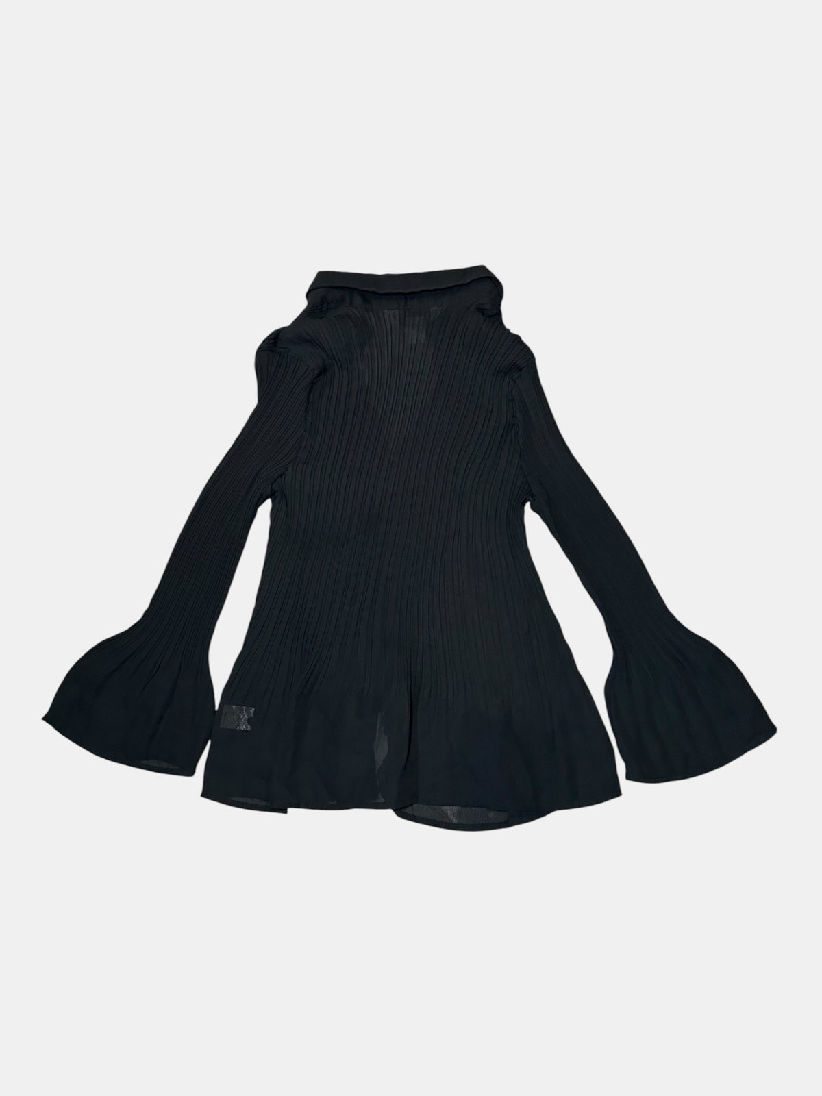 Pleated Bell-Sleeve Blouse