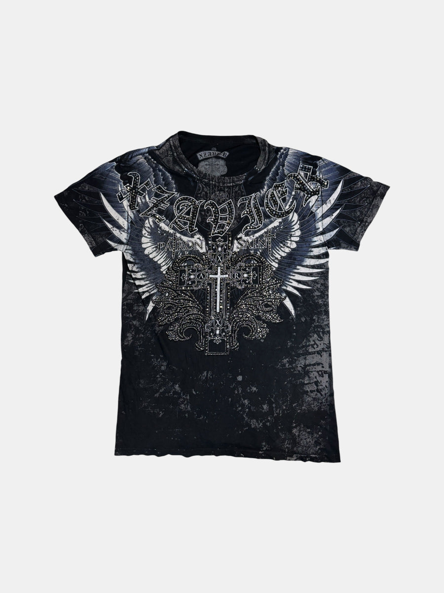Rhinestone Cross Graphic T-Shirt