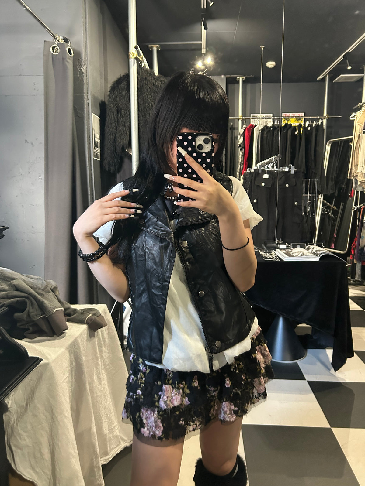 Asymmetric-Zip Biker Vest
