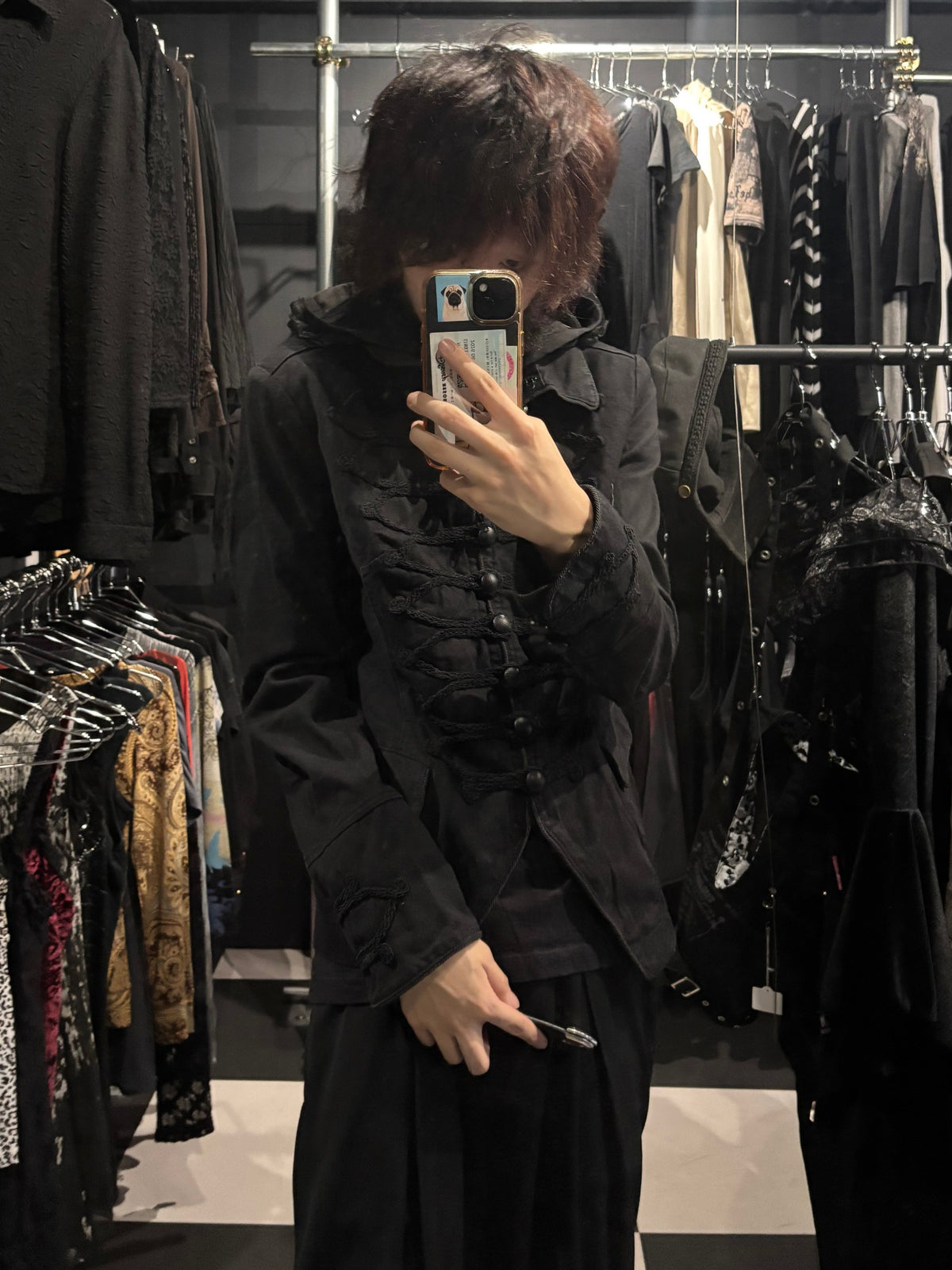 Ruffle-Trim Hooded Jacket