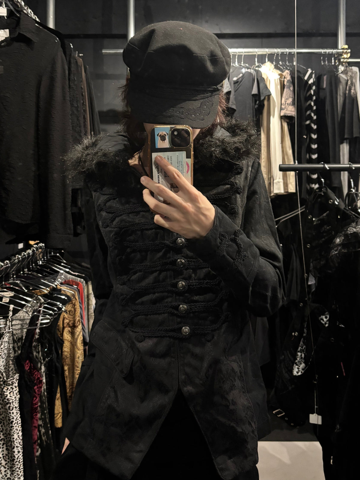 Pile-Trim Hooded Jacket