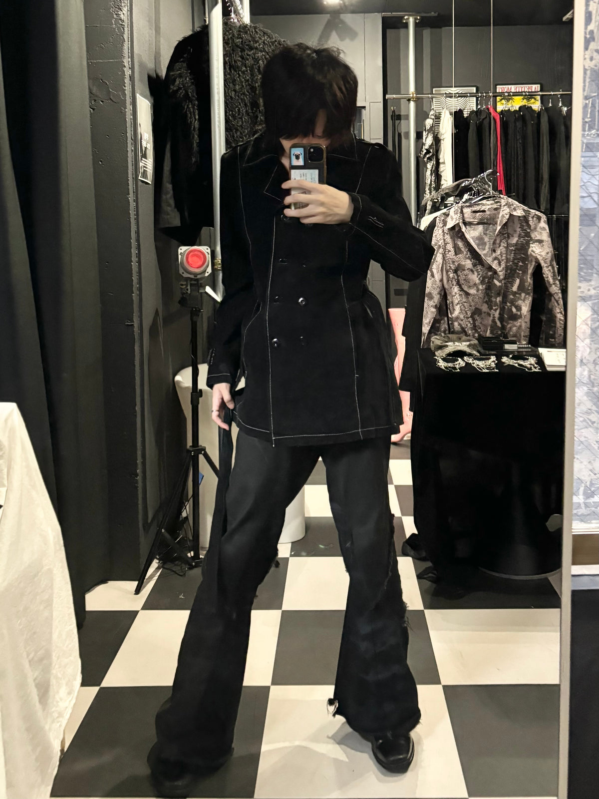 Contrast-Stitch Trench Coat