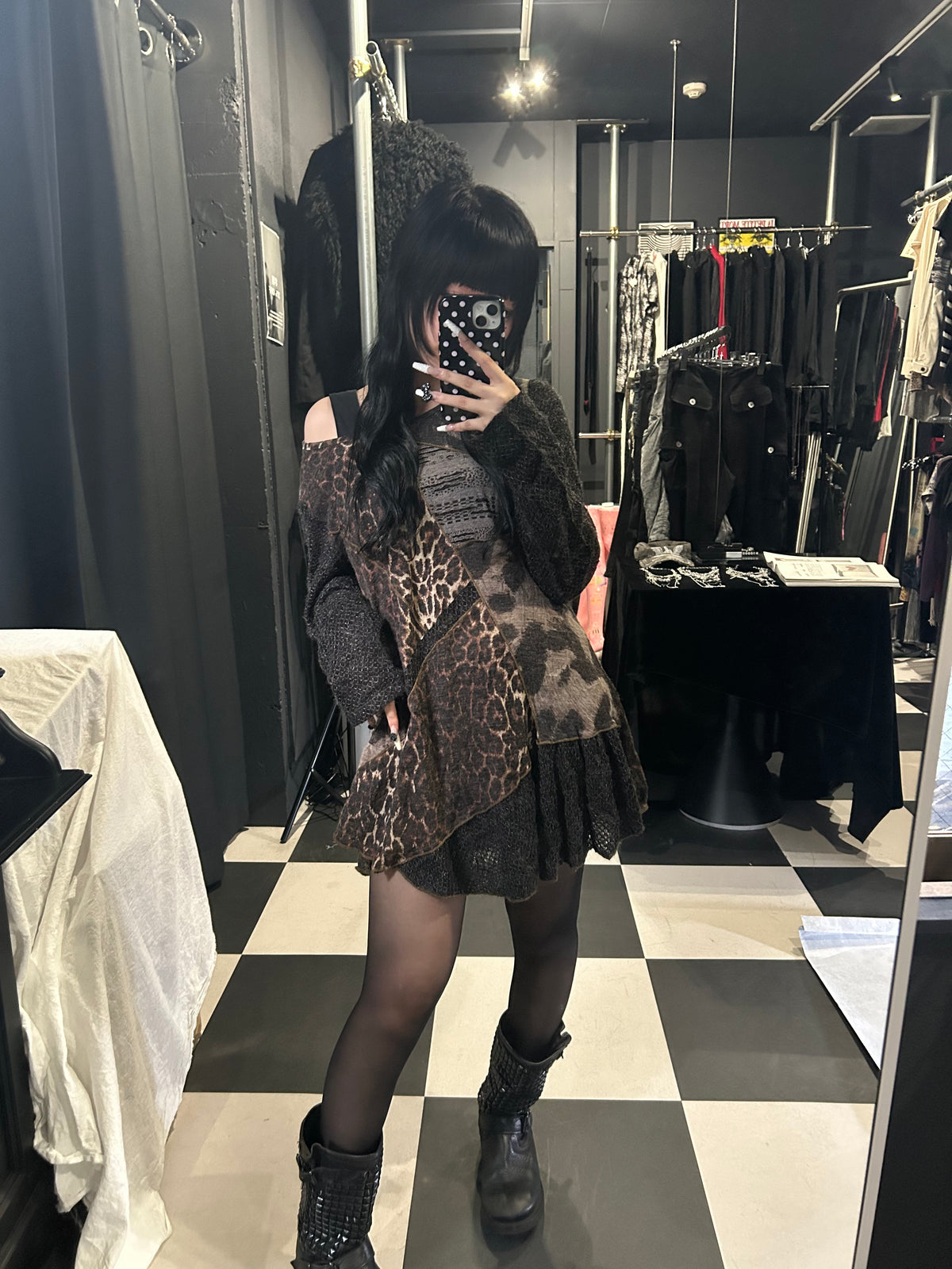 Leopard Patchwork Top