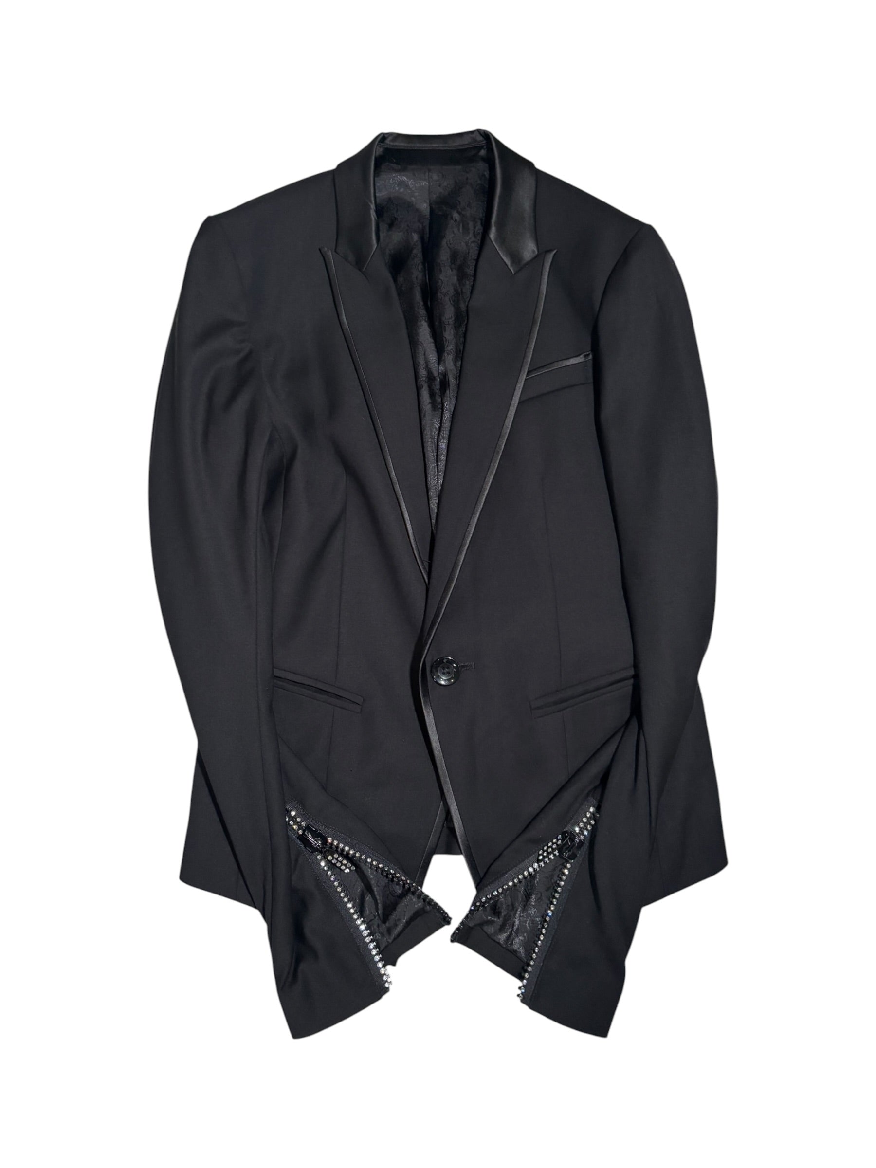 Zip-Detail Tailored Blazer