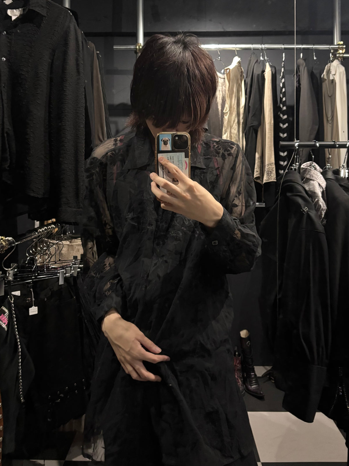 Gothic Sheer Floral Shirt