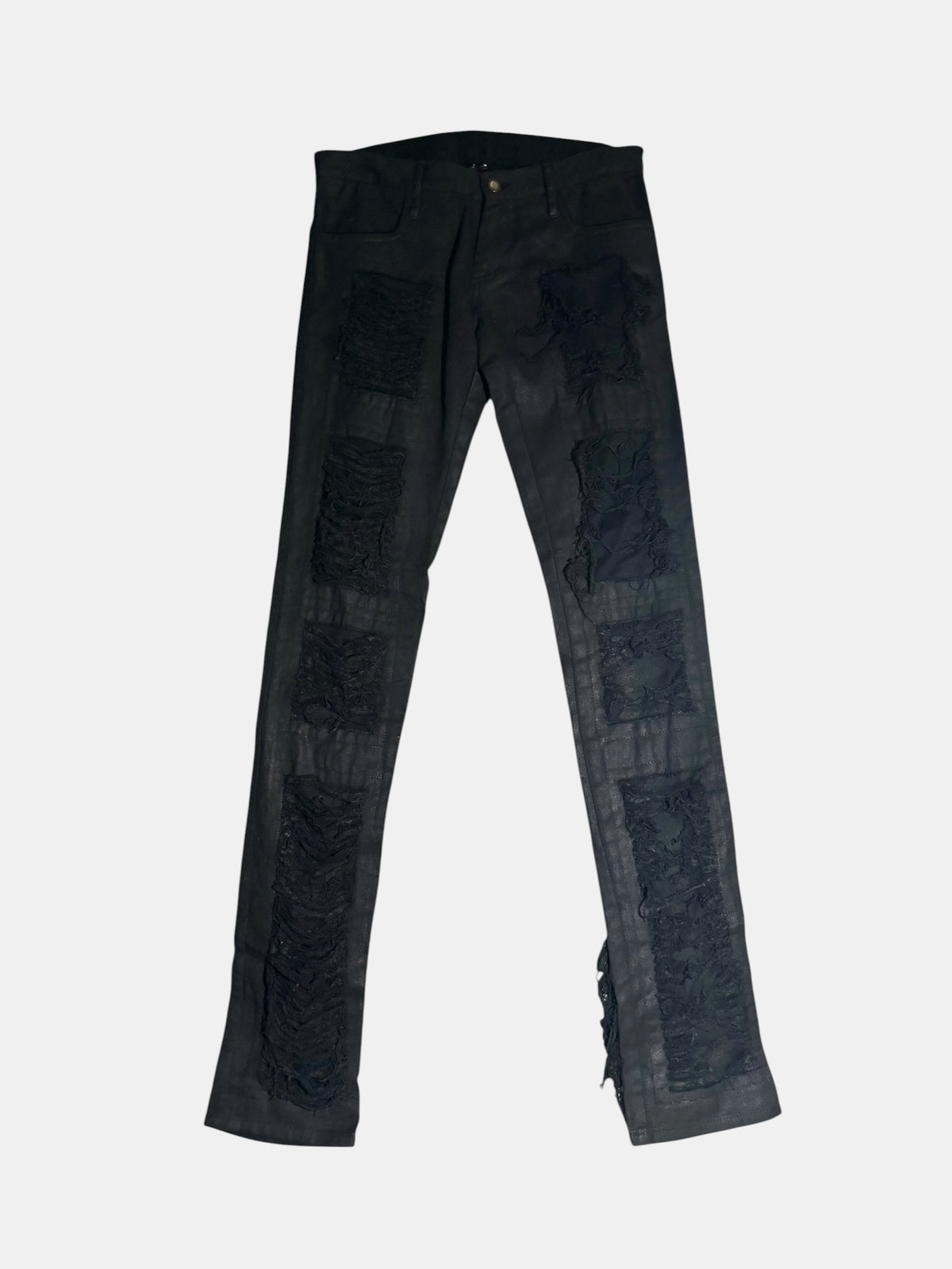 CHRISTIAN DADA Destroyed Coated Denim Pants