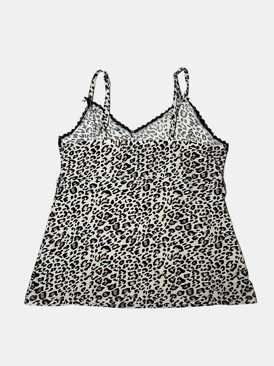 Leopard Lace-Trim Camisole