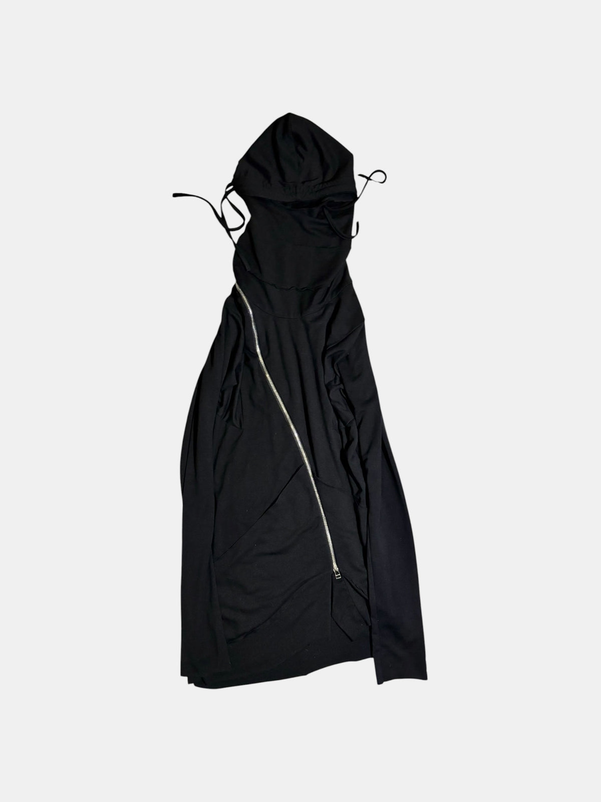 Asymmetric Zip Hooded Coat