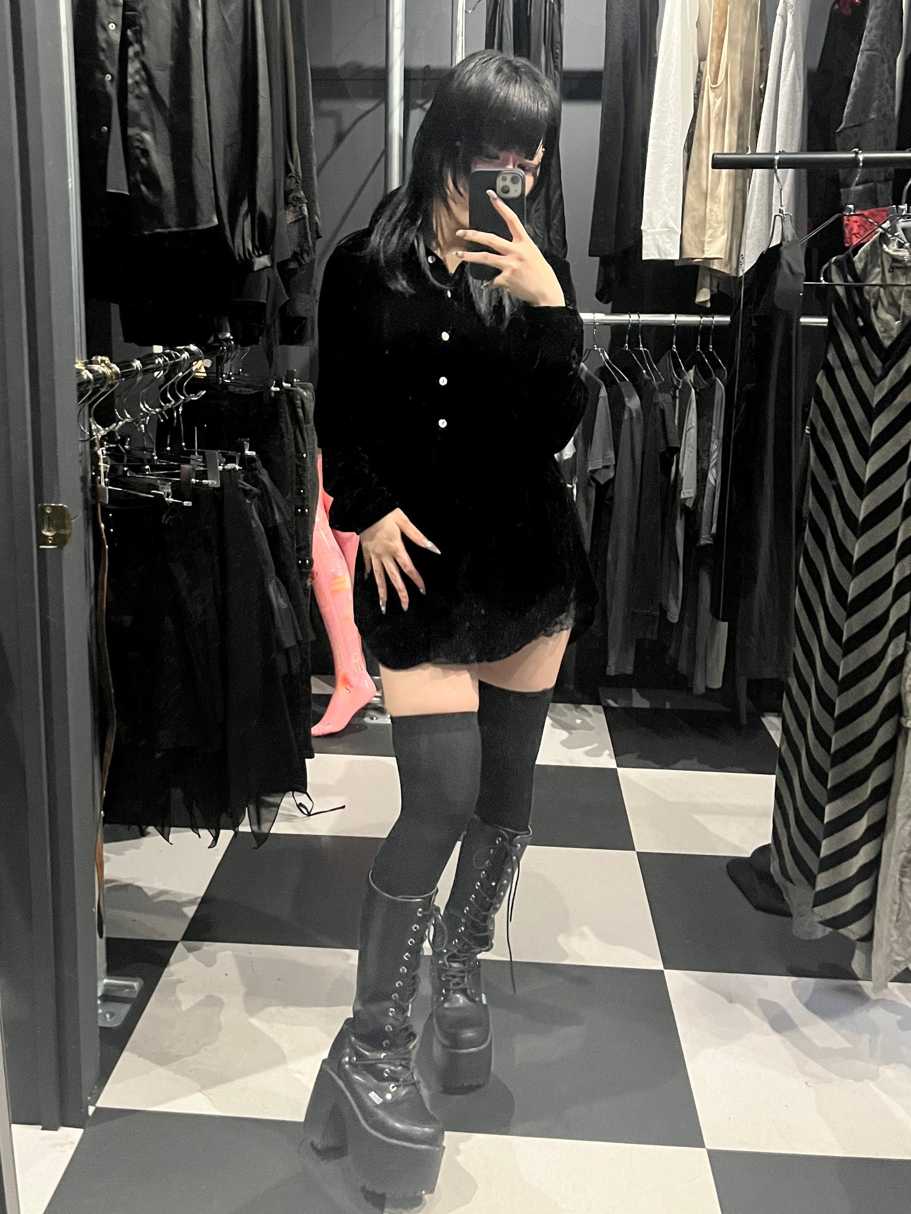 Vintage Velvet Oversized Shirt