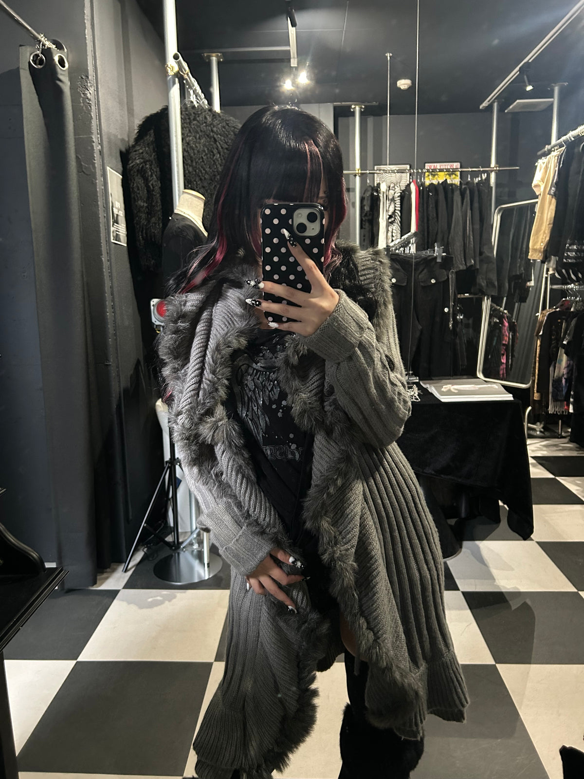 Fur-Trim Ruffle Cardigan