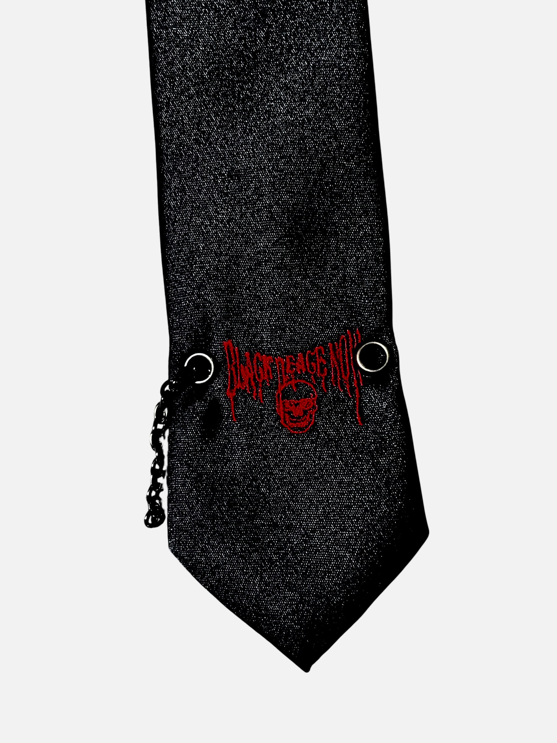 BLACK PEACE NOW Skull Chain Tie