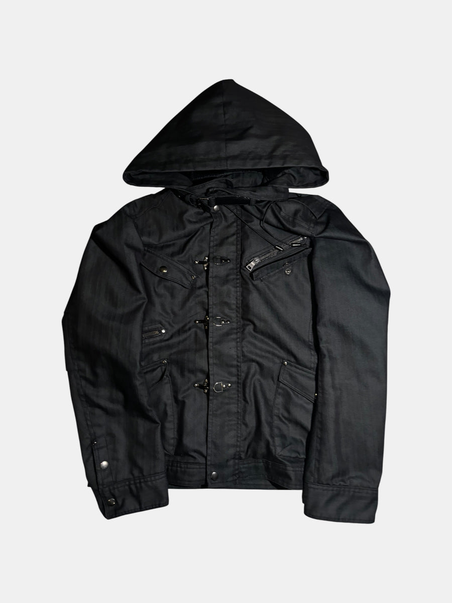 Hook-Front Hooded Jacket