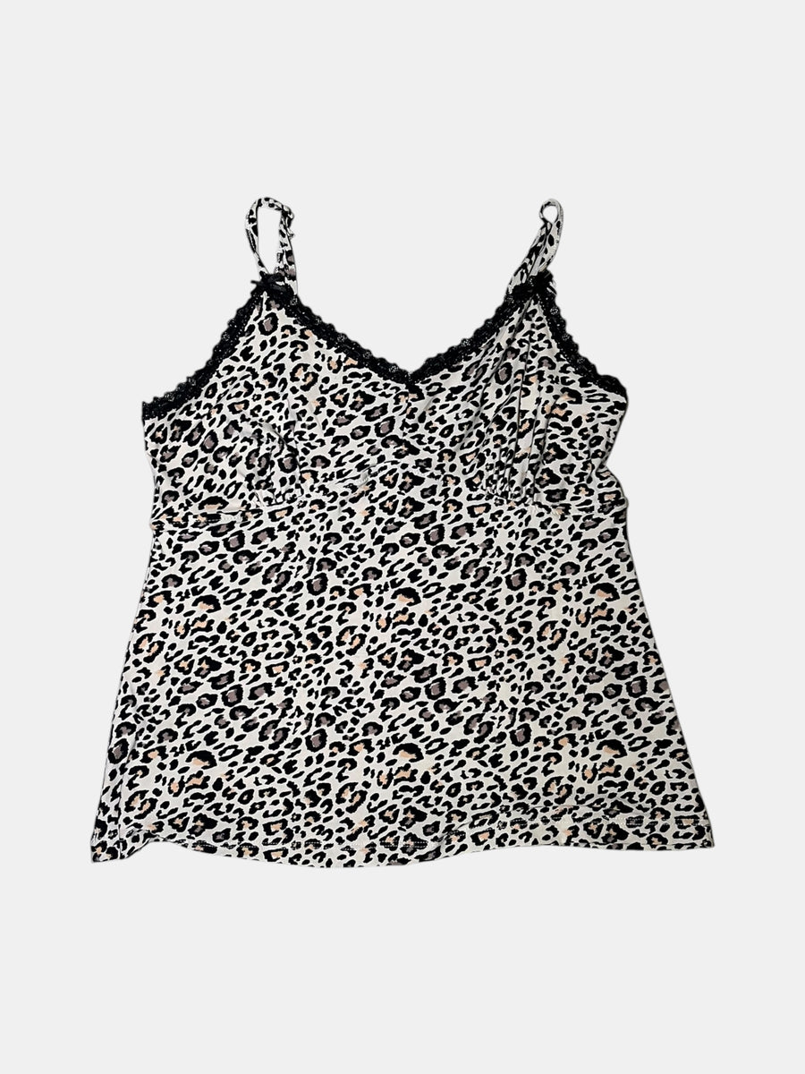 Leopard Lace-Trim Camisole