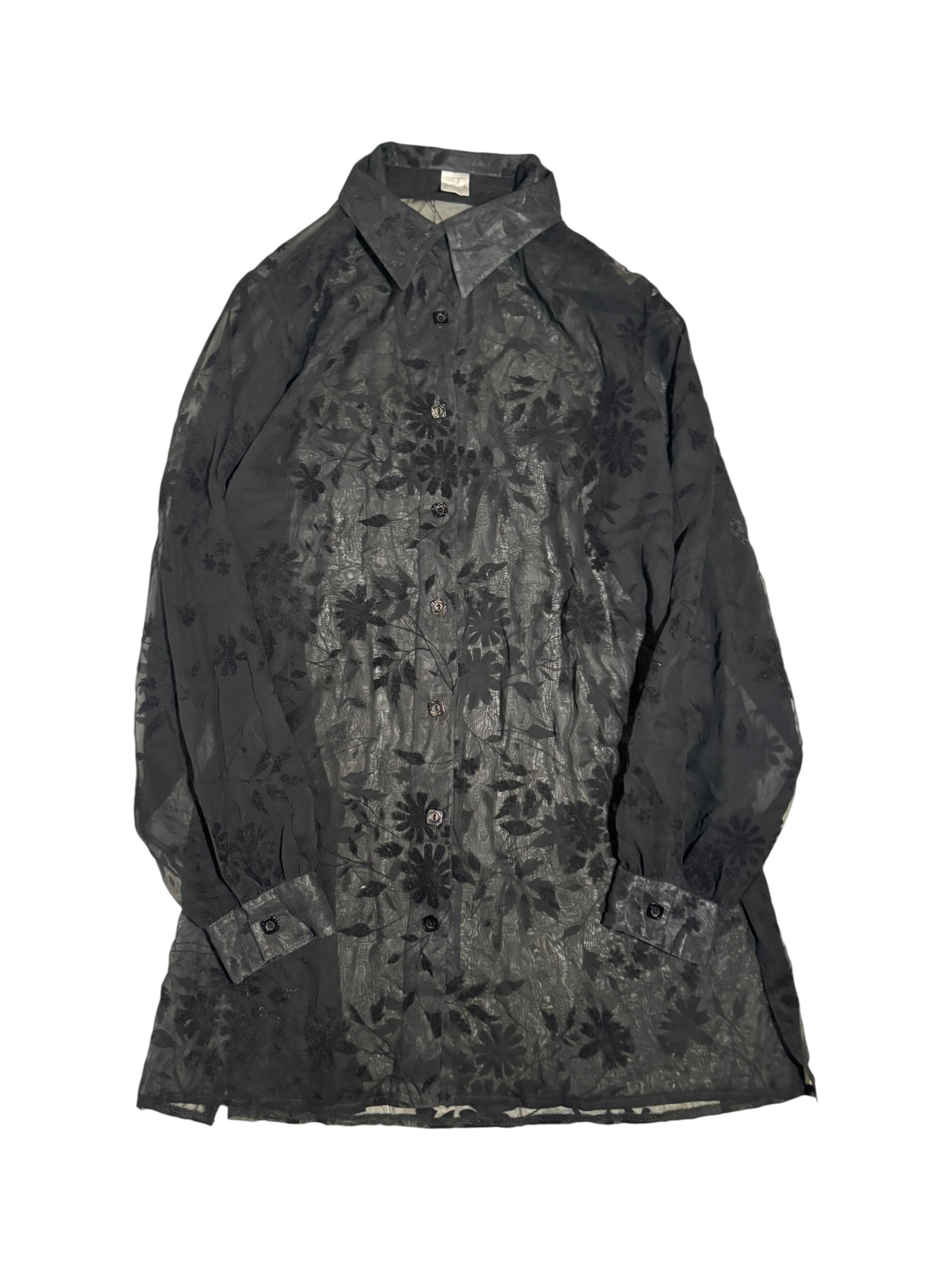 Gothic Sheer Floral Shirt