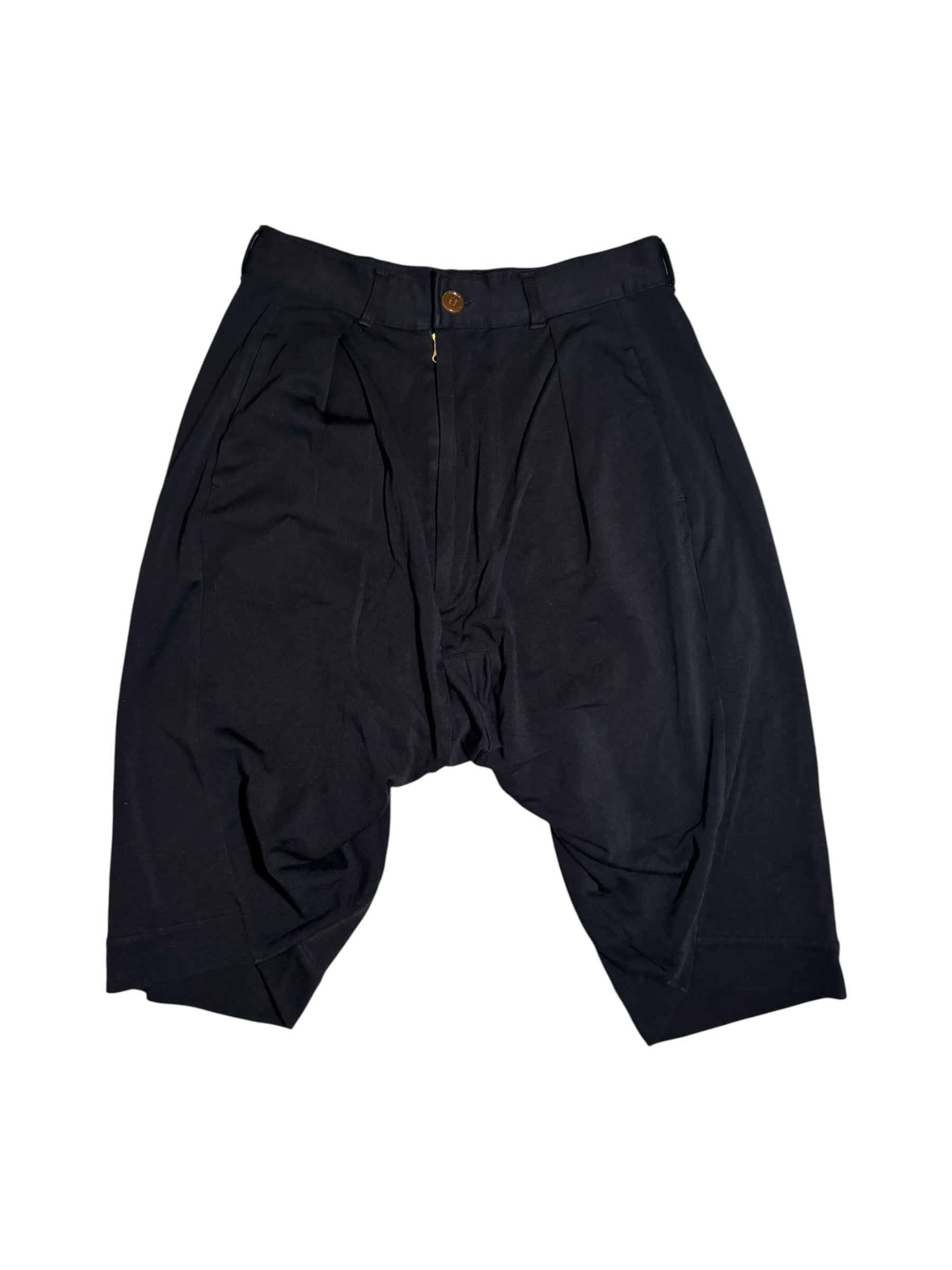 Cropped Drop-Crotch Trousers