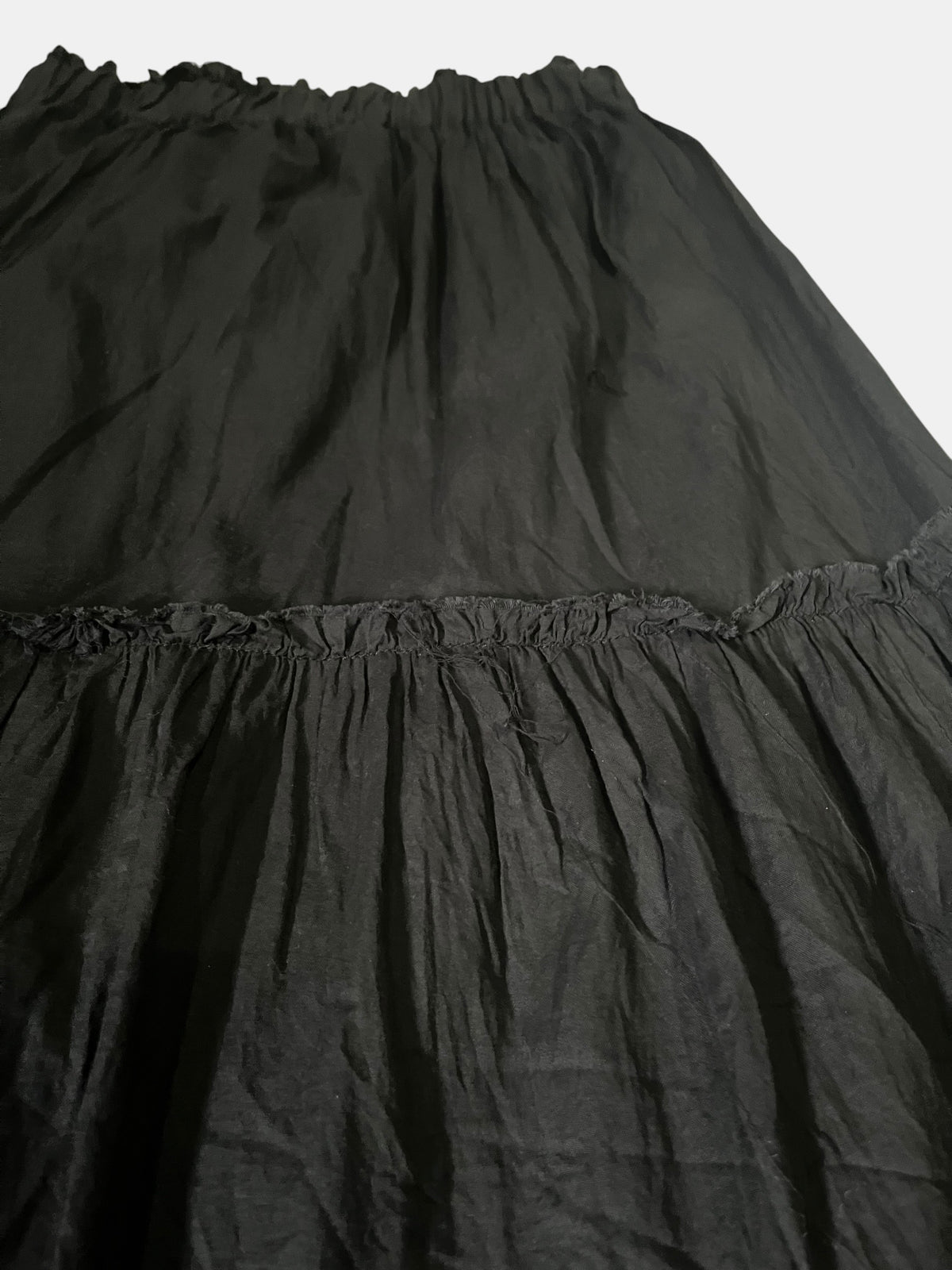 Gothic Lace-Hem Tiered Maxi Skirt