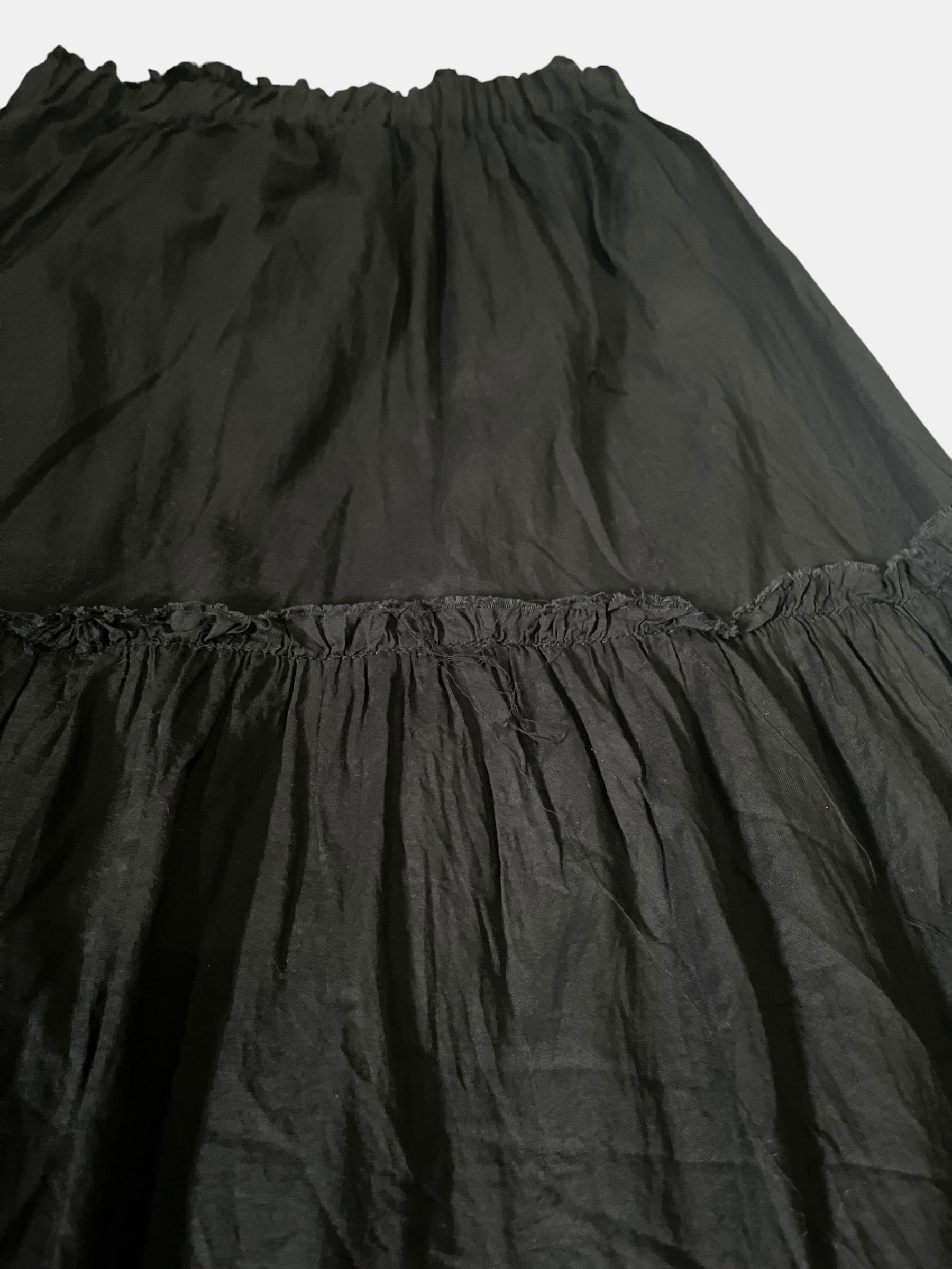Gothic Lace-Hem Tiered Maxi Skirt