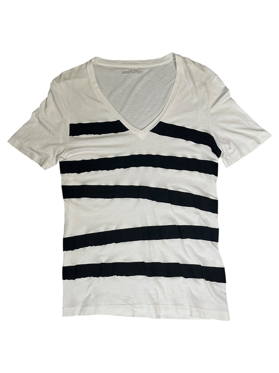 Neil Barrett Wide Border V-Neck Tee