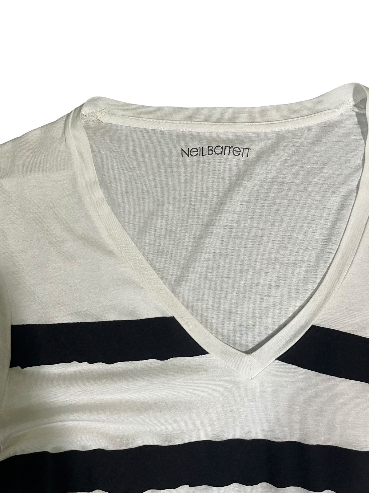 Neil Barrett Wide Border V-Neck Tee