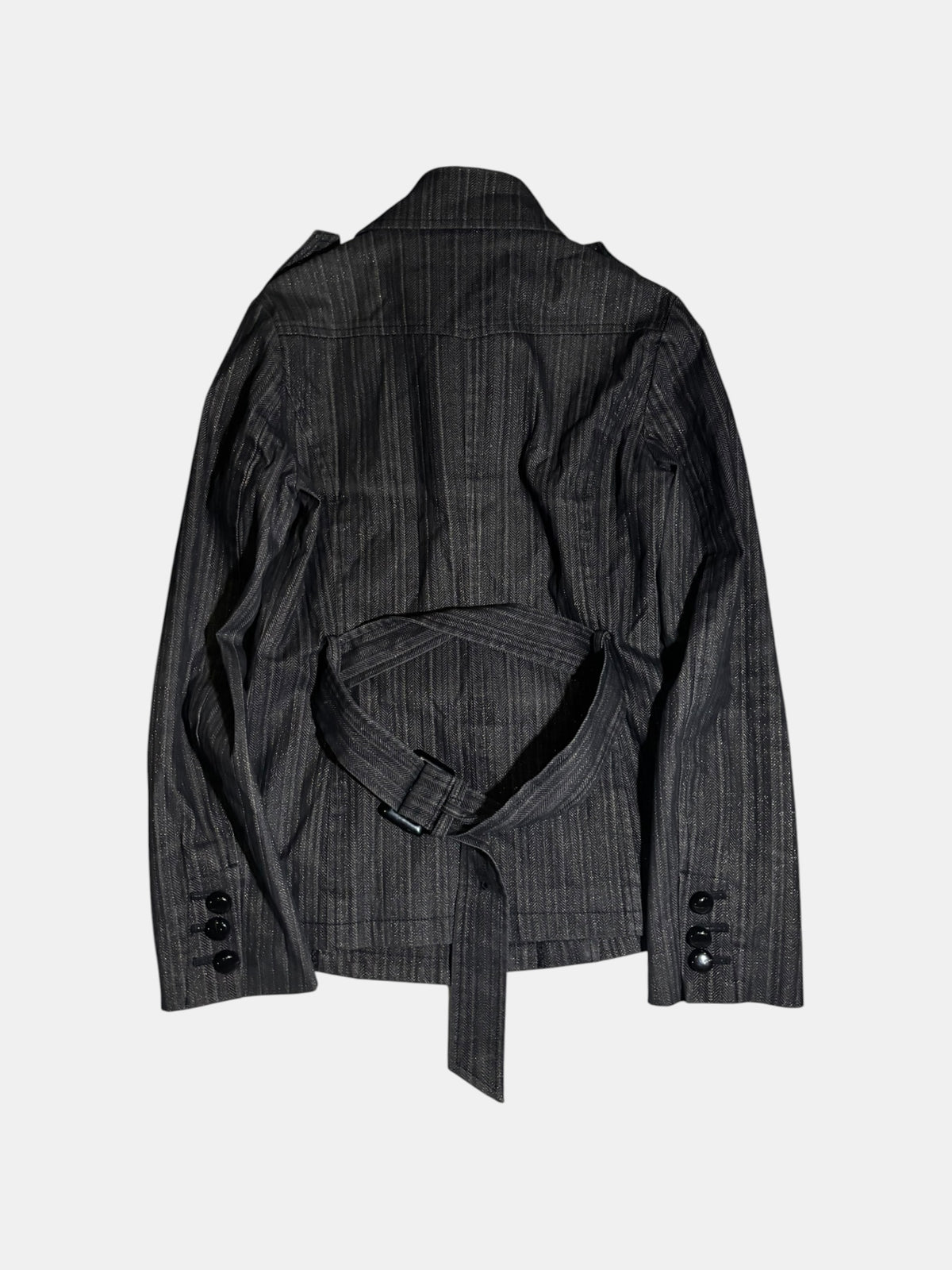 Belted Herringbone Jacket