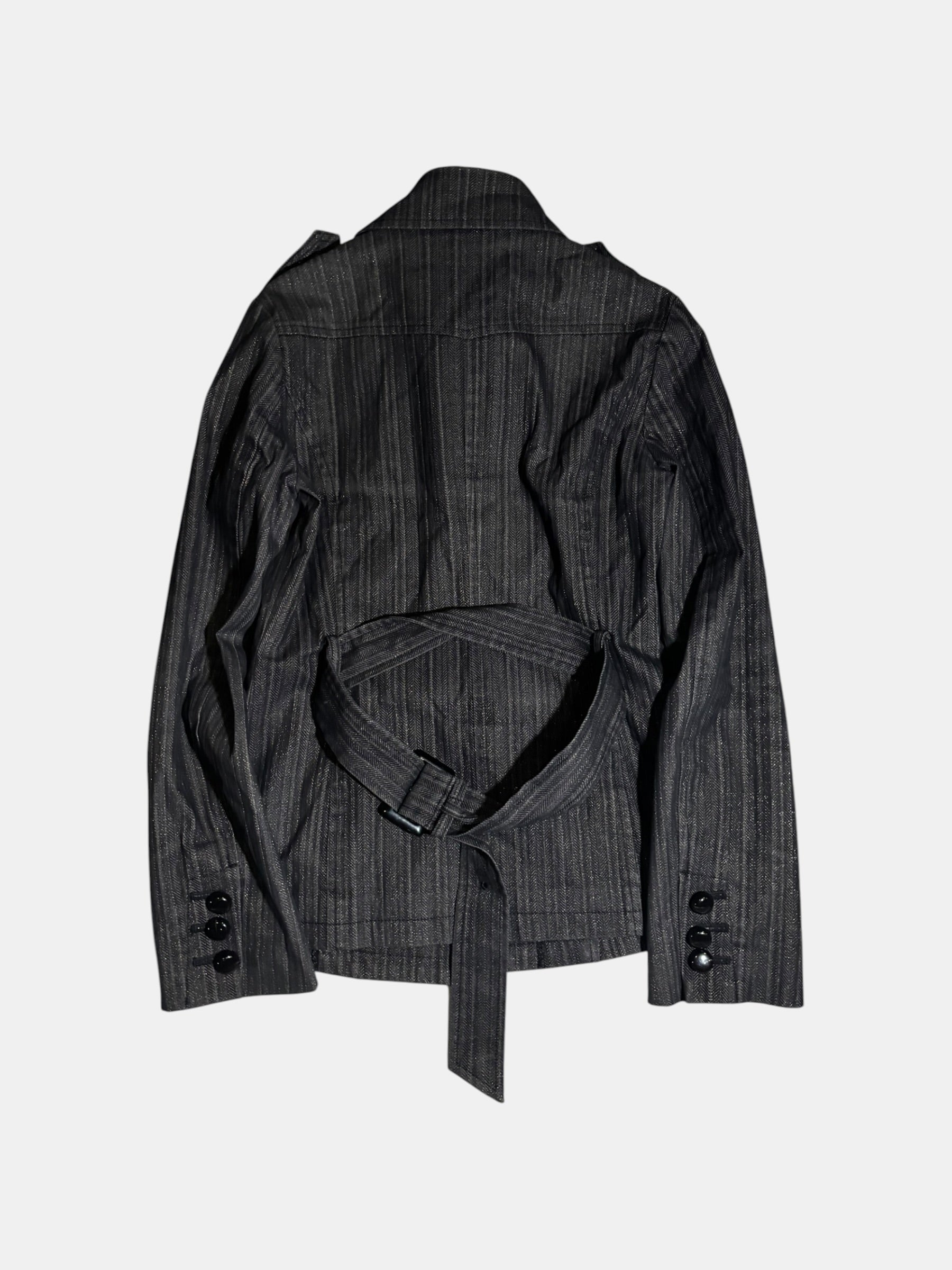 Belted Herringbone Jacket