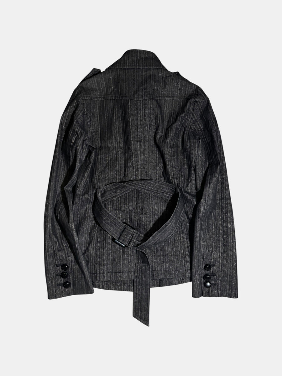 Belted Herringbone Jacket