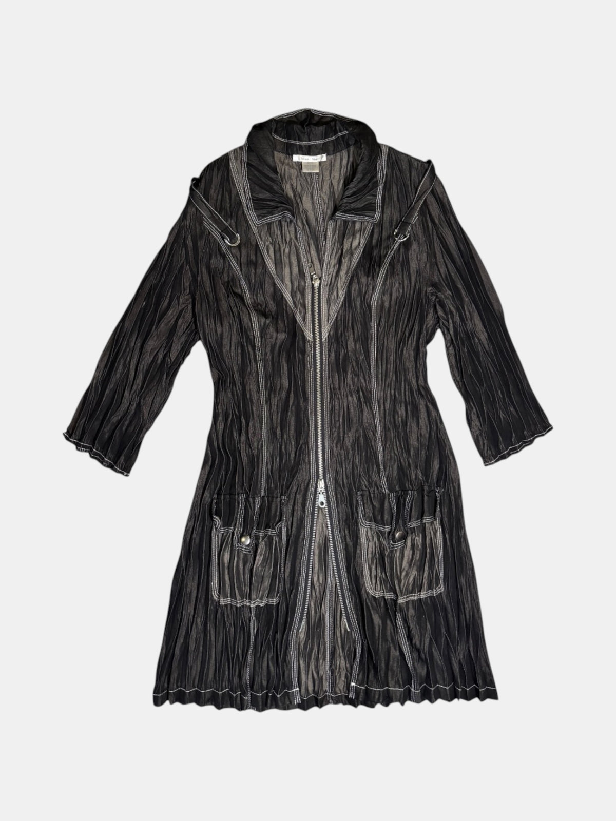 Alison Sheri Crinkle Zip Coat
