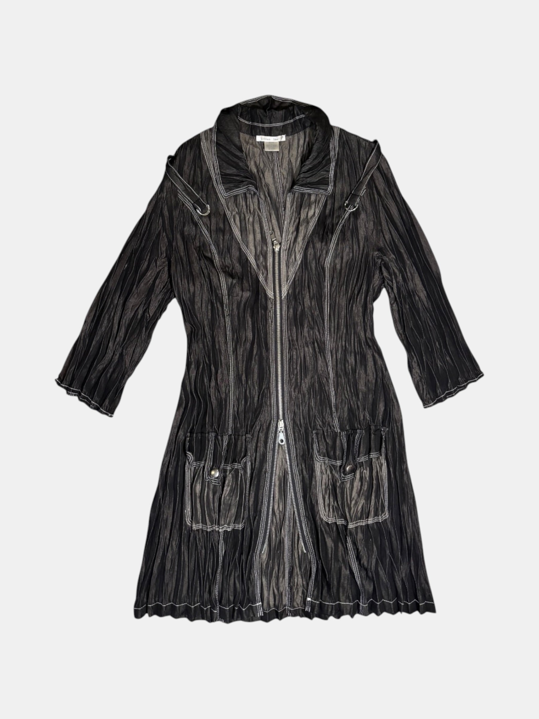 Alison Sheri Crinkle Zip Coat